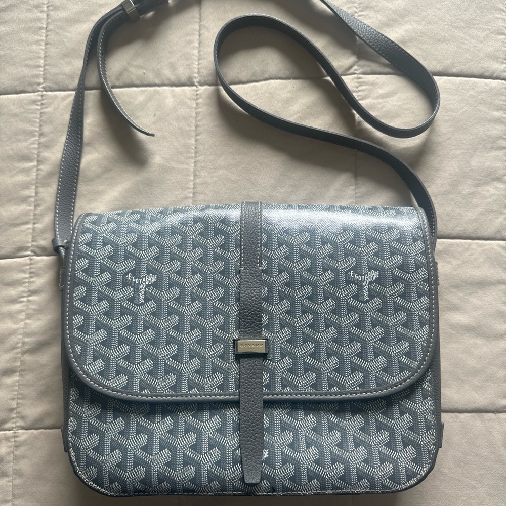 Goyard Gray Geometric Crossbody Bag with Adjustable Strap